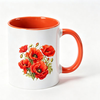 One Ceramic Coffee Mug Featuring a Vibrant Flower Design, Perfect for Both Men And Women, Ideal for Weekend Use.