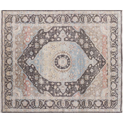 Transitional, Vintage One-of-a-Kind Rectangle 9 X 12'1" Hand Knotted Area Rug