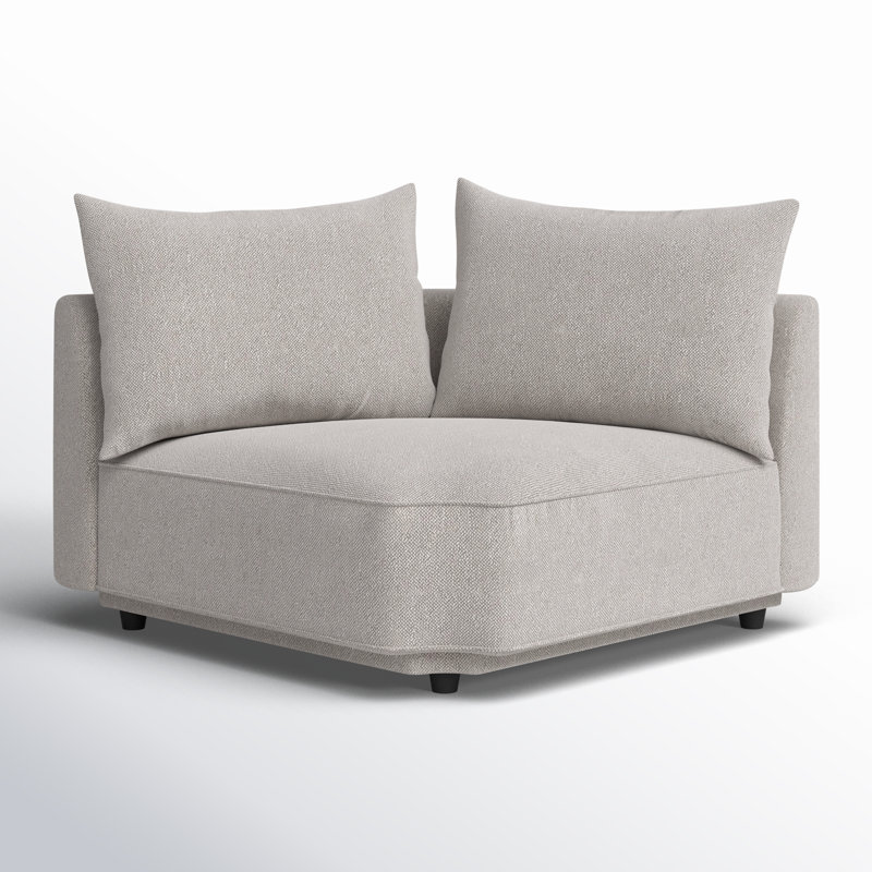 Catalya Upholstered Corner Chair, Novax Light Grey Boucle