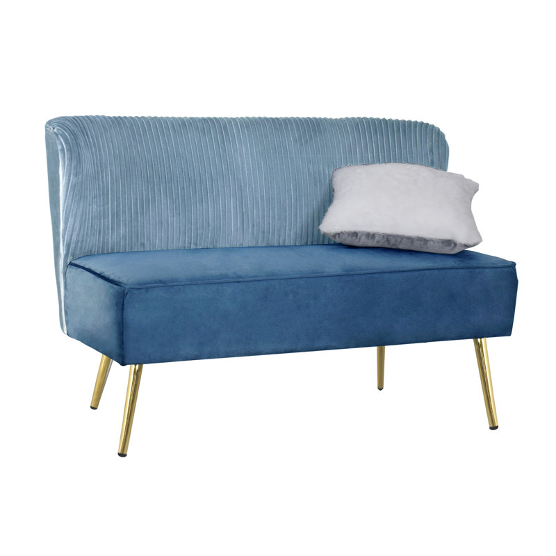 Maleka Loveseat, Blue, 32.3" H x 46.7" W x 27.2" D