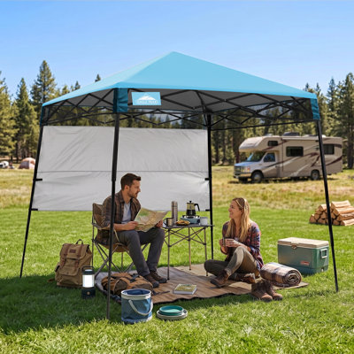 Pop Up Canopies 8 Ft. W x 8 Ft. D Adventure Slant Leg Steel Canopy