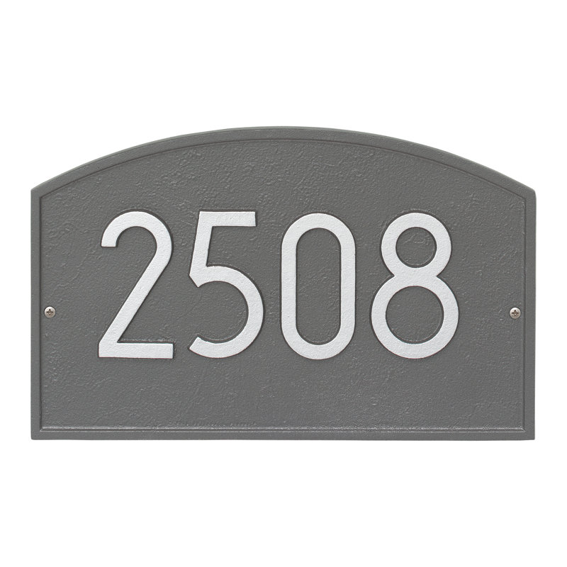 Legacy Modern Personalized 1-Line Wall Address Plaque, Pewter/Silver, Yes