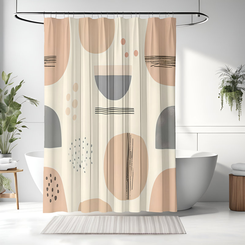 Damekia Abstract Shower Curtain, 93"H x 70"W