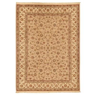 Tapis beige et ivoire noué à la main de haute qualité