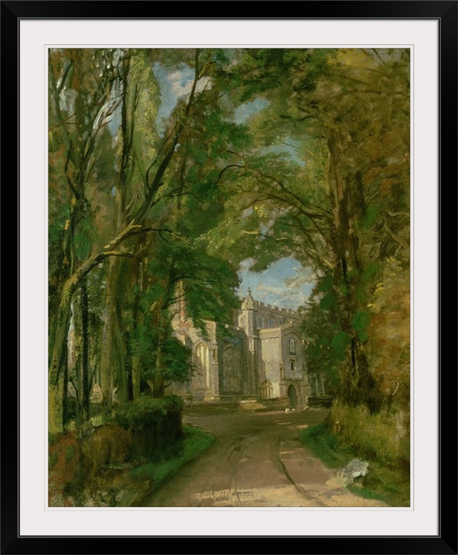 «East Bergholt Church» par John Constable, reproduction d'art, H 23 po x l 20 po x P 1 po, Cadre noir