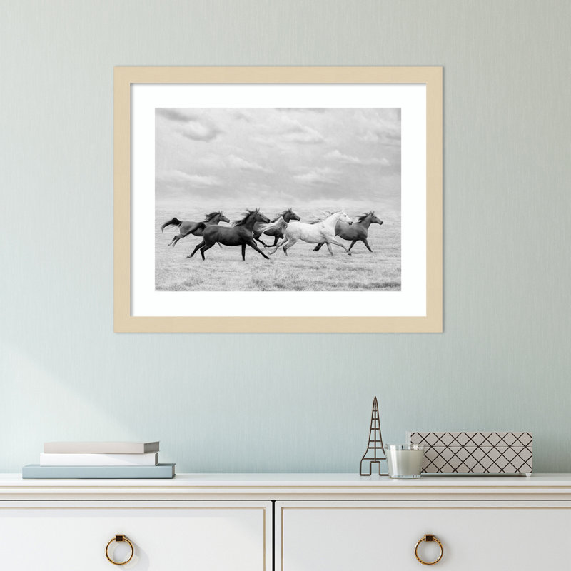 Horse Run I by PHBurchett, Brown, 33" H x 41" W