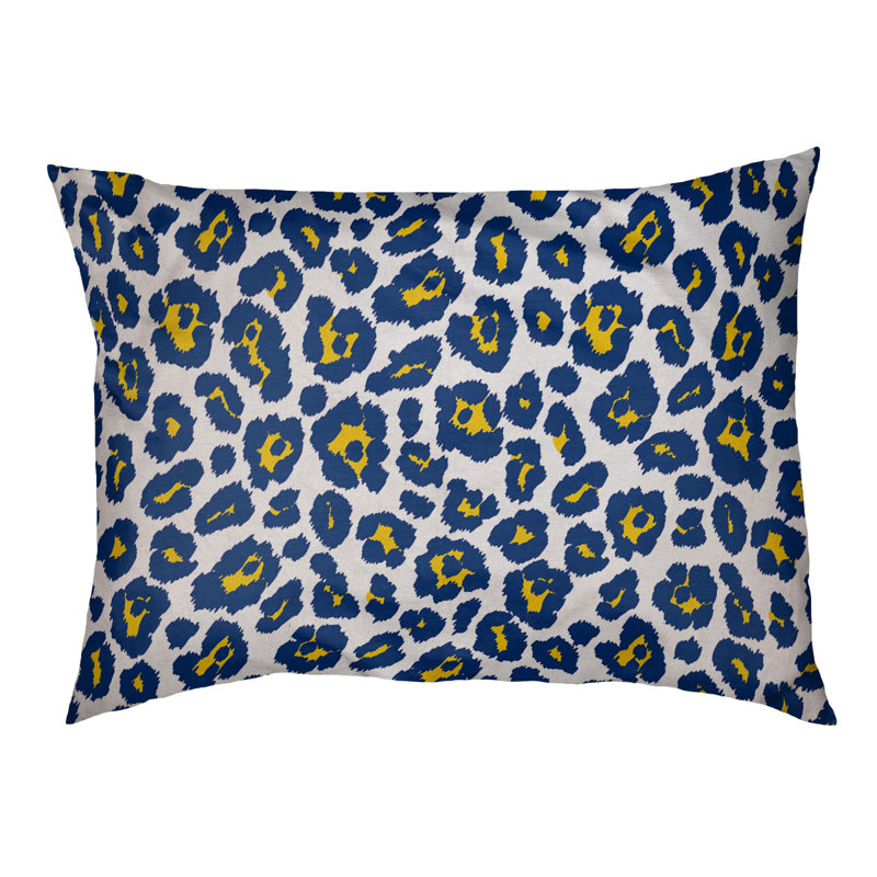 Coussin d'extérieur Seattle, Grand (l 30 po x P 40 po x H 5 po), Blanc / or / bleu royal