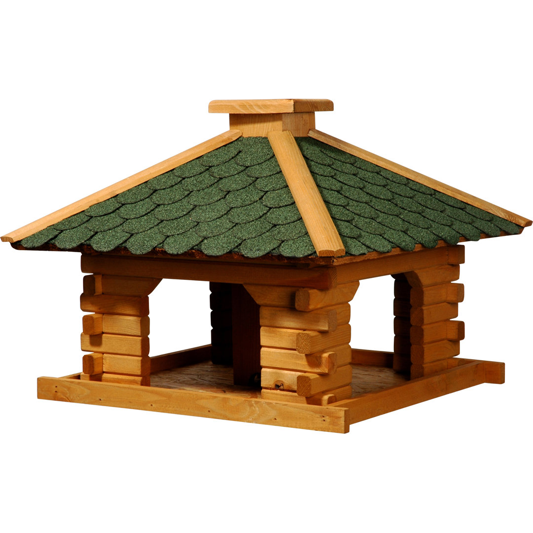 Asher Wood Freestanding Decorative Bird Feeder