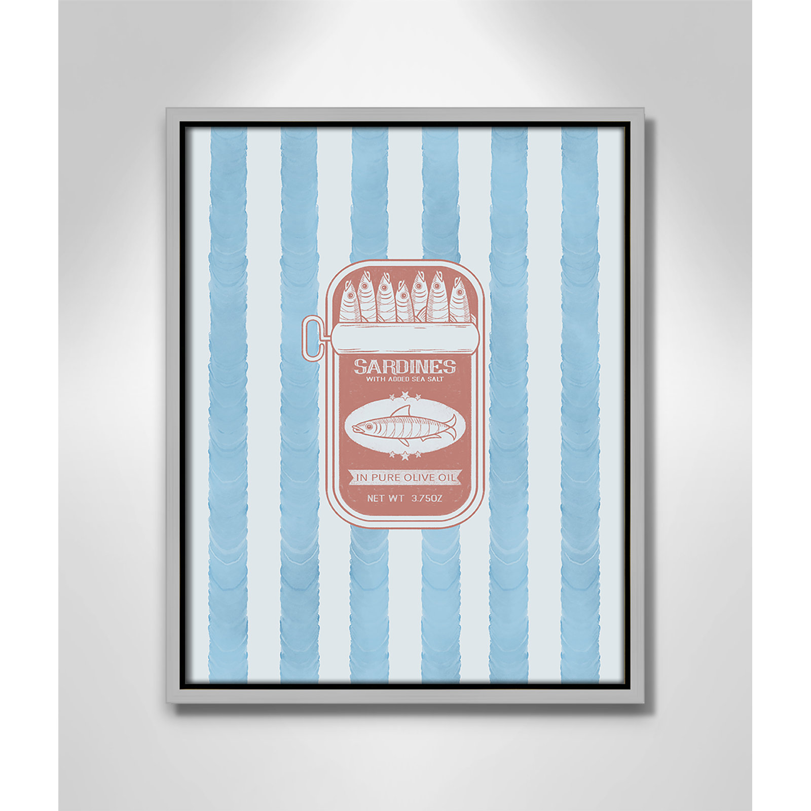 Salty Sardines Print by Marcus Prime, 12.5'' W x 15.5'' H, Silver Floater
