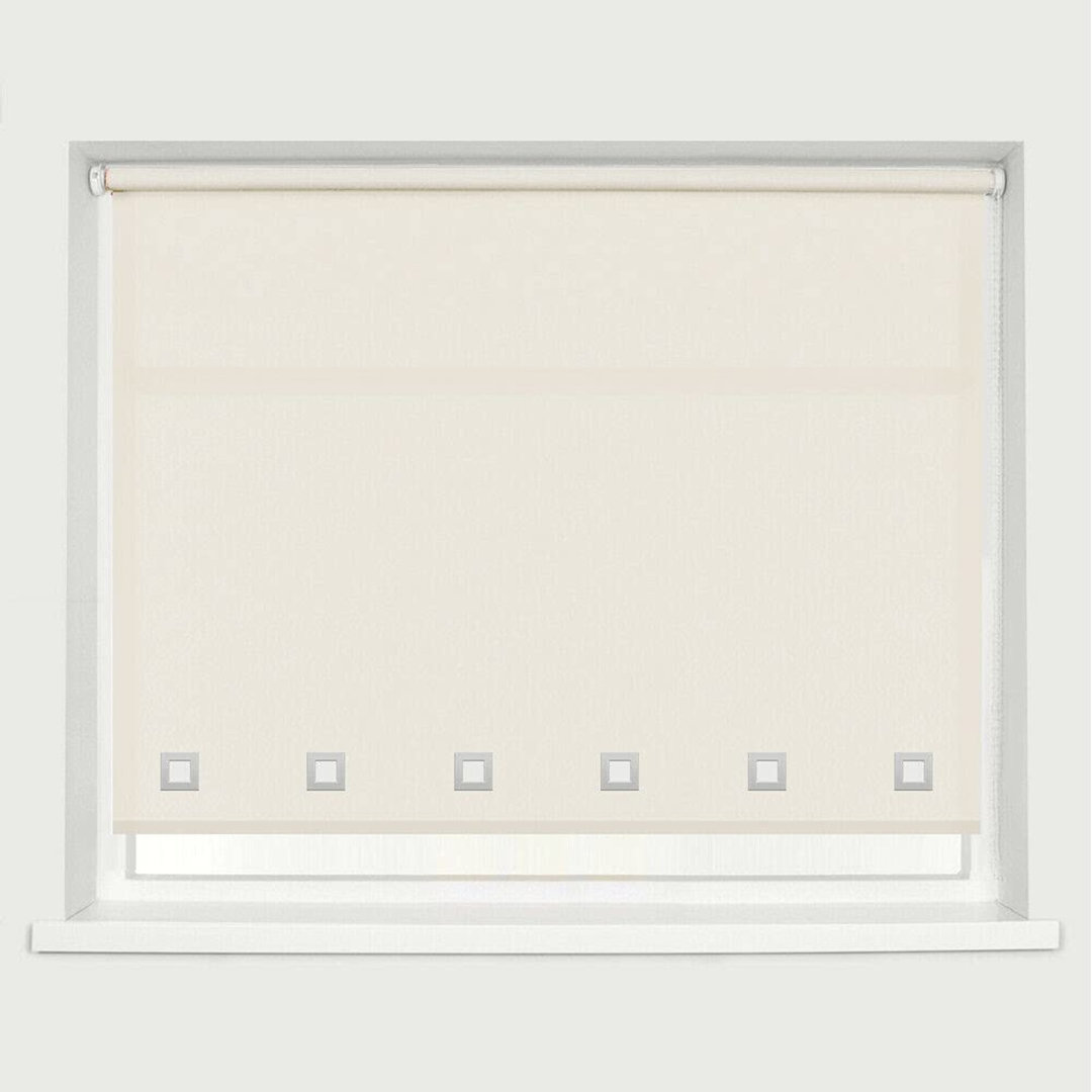 Roller Blinds Square Eyelet Polyester Fabric Trimmable Blinds With Plastic Coated Metal Fittings