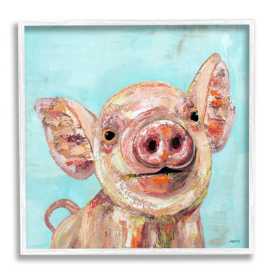 Art souriant de giclée d'animaux de ferme par Jen Seeley
