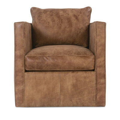 Rothko 29 inches Wide Genuine Leather Swivel Armchair