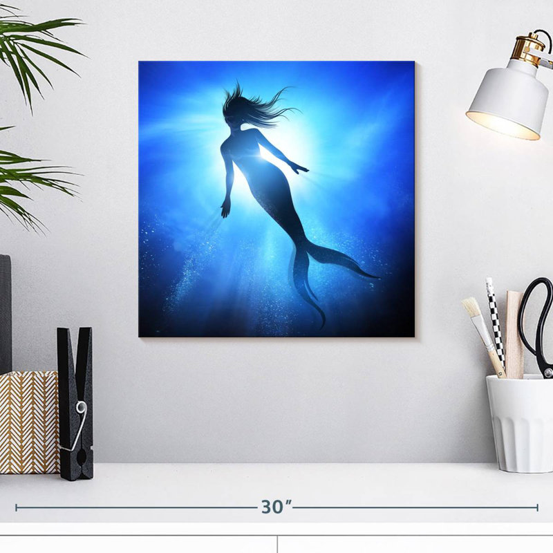 Silhouette de la petite sirène Kelan, H 16 po x l 16 po