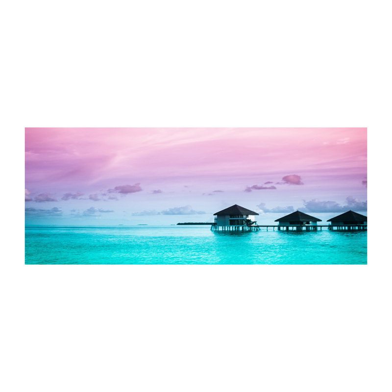 Bungalows Above The Water - Wrapped Canvas Print