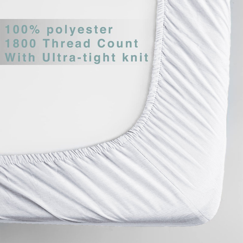 Laurne 200 Thread Count Microfiber Brushed Deep Fitted Bed Sheet, White, Double (4'6)