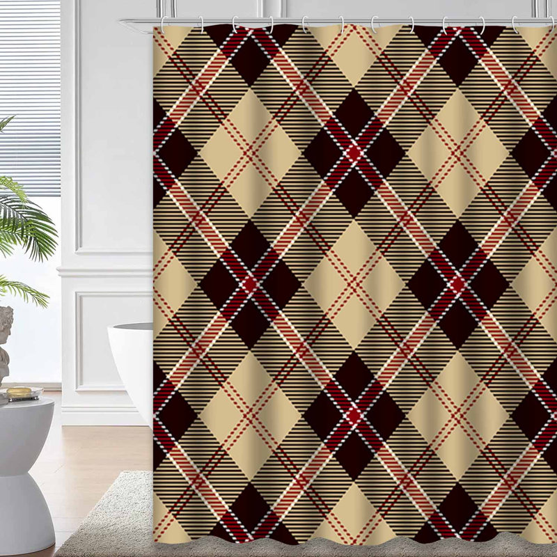 Rideau de douche Tartan, L 72 po x l 72 po