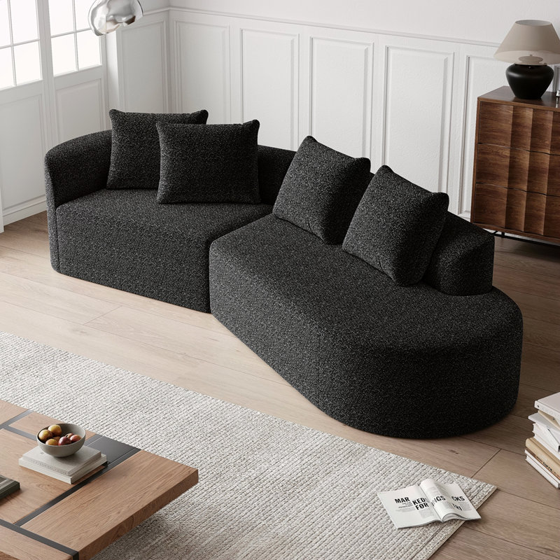 Canapé modulaire surdimensionné et rembourré Modern, Black
