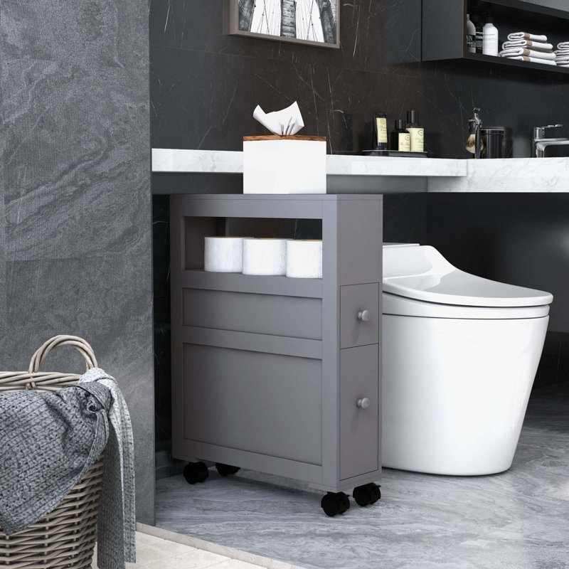 Armoire de rangement latérale en bois, Gris