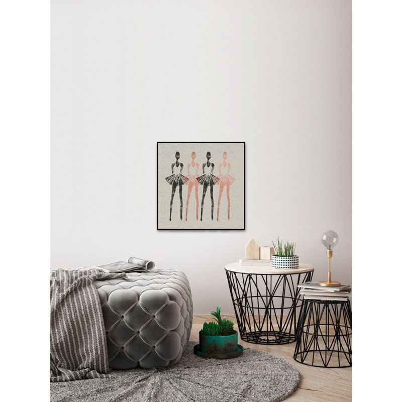 Juxtaposées II - Floater Frame Painting on Canvas, 122 cm H x 122 cm W x 4 cm D