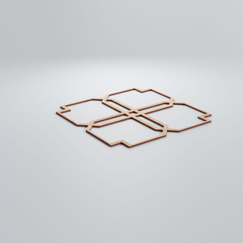 Panneaux muraux décoratifs Englewood, Aulne, H 15 3/8 po x l 15 3/8 po x P 1/4 po