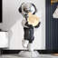 Figurine 28,8 po de sculpture d'astronaute moderne avec lampe DEL lune brillante, lumière ambiante rechargeable avec contrôle de robinet USB, base lune robuste, décor pour le bureau de la chambre à coucher, cadeau pour les amoureux de l'espace, sans assemblage requis, résine PVC-1433474599