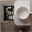 Lavabo de salle de bain 14 po, vasque ronde en céramique sans robinet, sans armoire, blanc