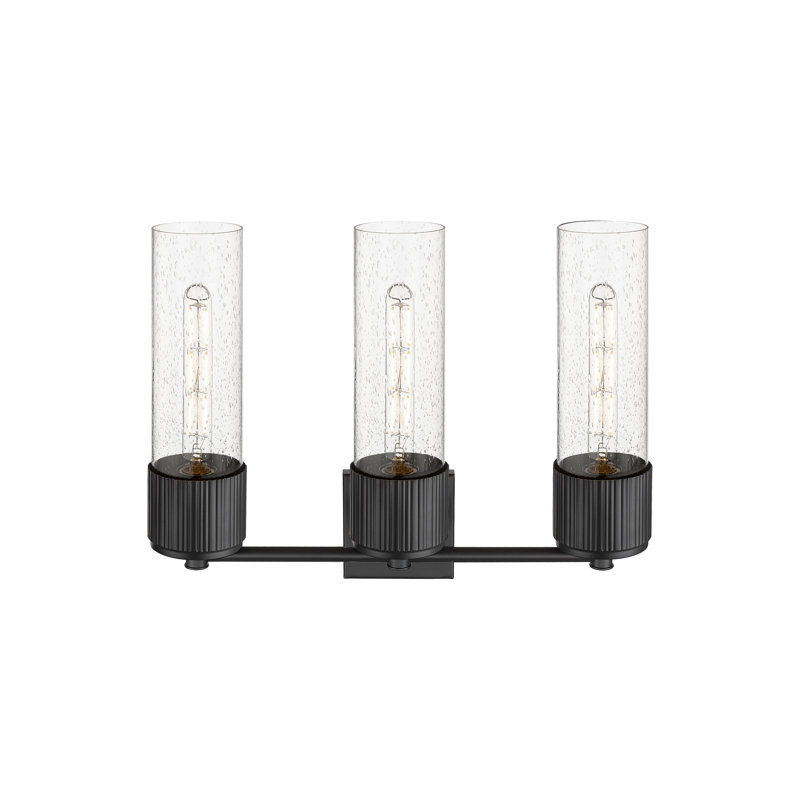 Éclairage pour meuble-lavabo mural 3 lumières 12 "Bolivar, Bullé, Noir mat