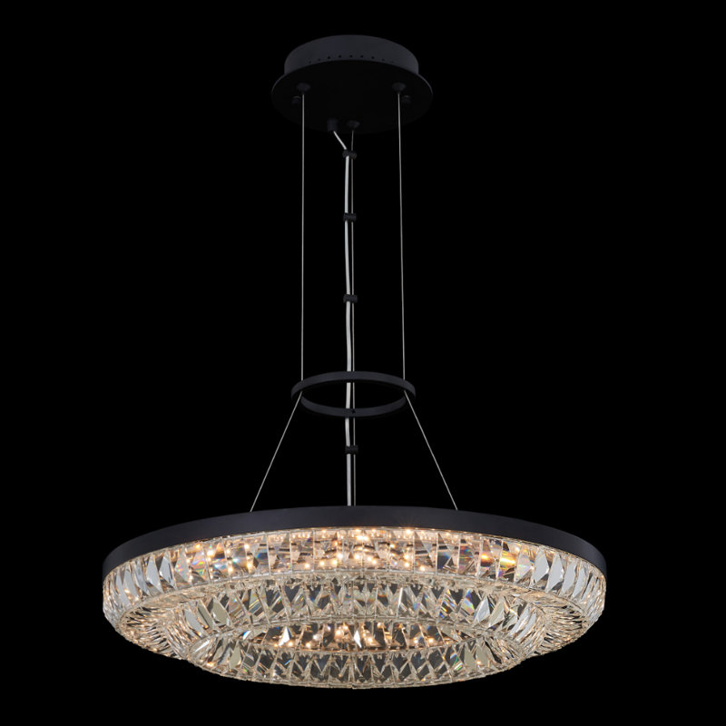 Lustre Zleg 1 LT noir mat (fluoro-carbone) / transparent Allegri, H 4 po x l 20 po x P 20 po