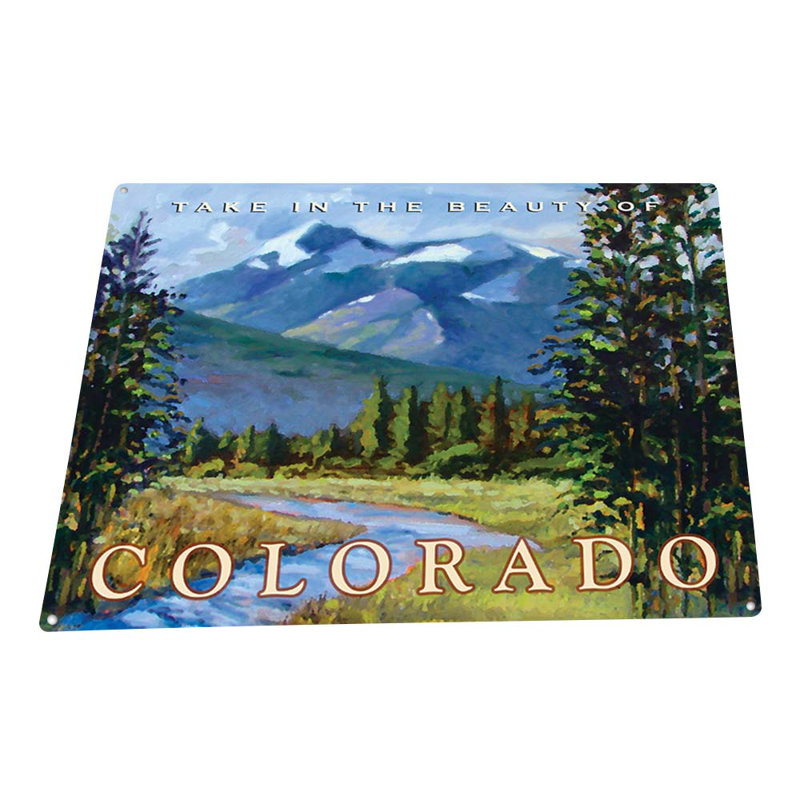 Beauté du Colorado sur impression métallique, H 8,5 po x l 11,5 po x P 0,04 po