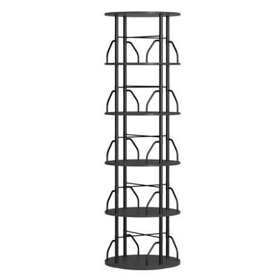 Rotating 360° Bookshelf Tower, Stackable Spinning Bookcase, Space‑Saving Revolving Round Shelf, Floor Standing Swivel Corner Organizer