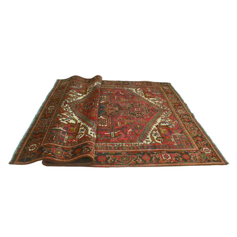 One-of-a-Kind 7'2" 10'10 New Age Rectangle Wool Area Rug in Brown and Ivory