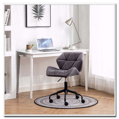 Chaise de bureau pivotante en velours