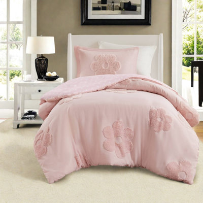 Ensemble de literie confortable en chenille rose pour la maison, simple