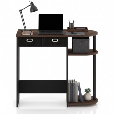  Go Green Home Laptop Notebook Computer Desk/Table Columbia Walnut/Black/Dark Brown Home Office Computer Desk Writing Table Workstation