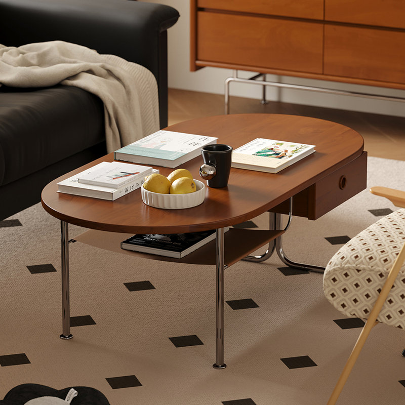 Table basse vintage en bois massif