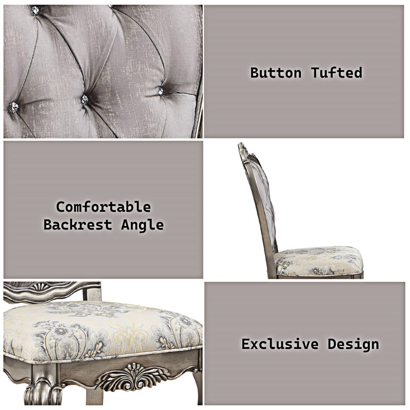 Chaise d'appoint rembourrée (ensemble de 2)