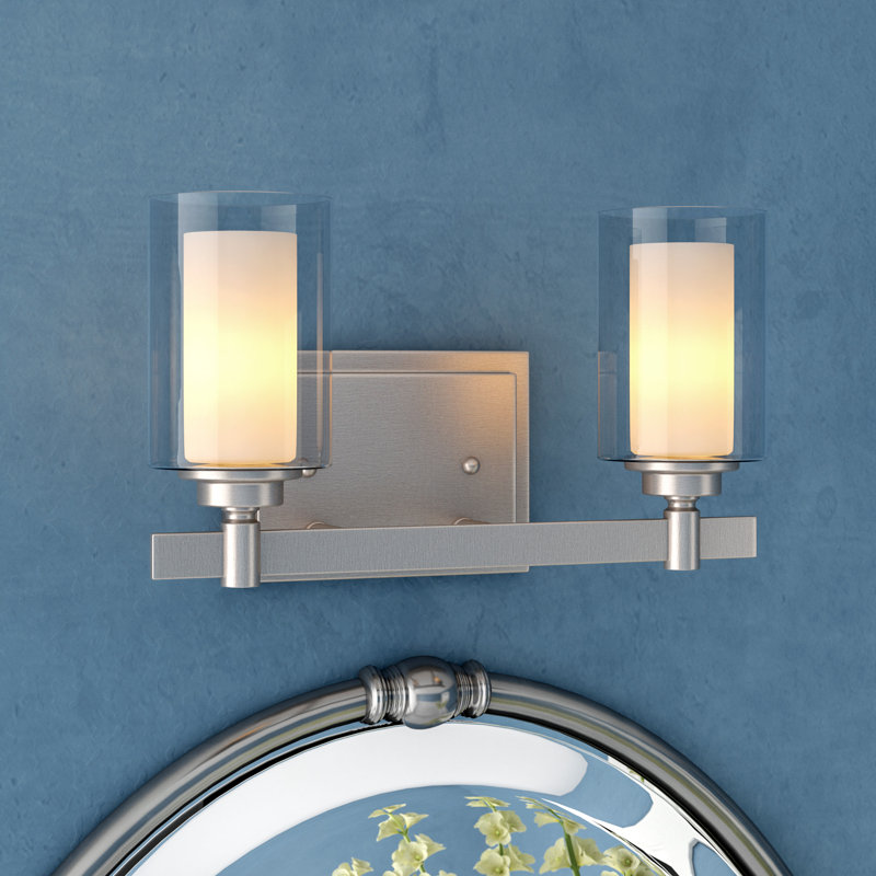 Éclairage pour meuble-lavabo 2 lumières Edwina, Nickel poli brossé