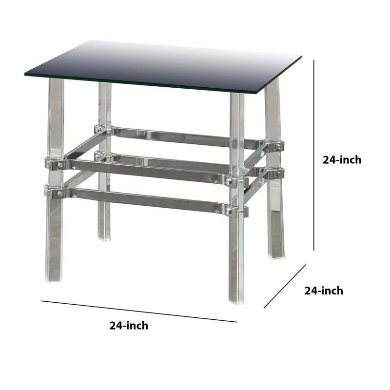 Breide Glass Top End Table