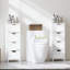 Armoire de salle de bain avec 4 tiroirs, rangement autoportant