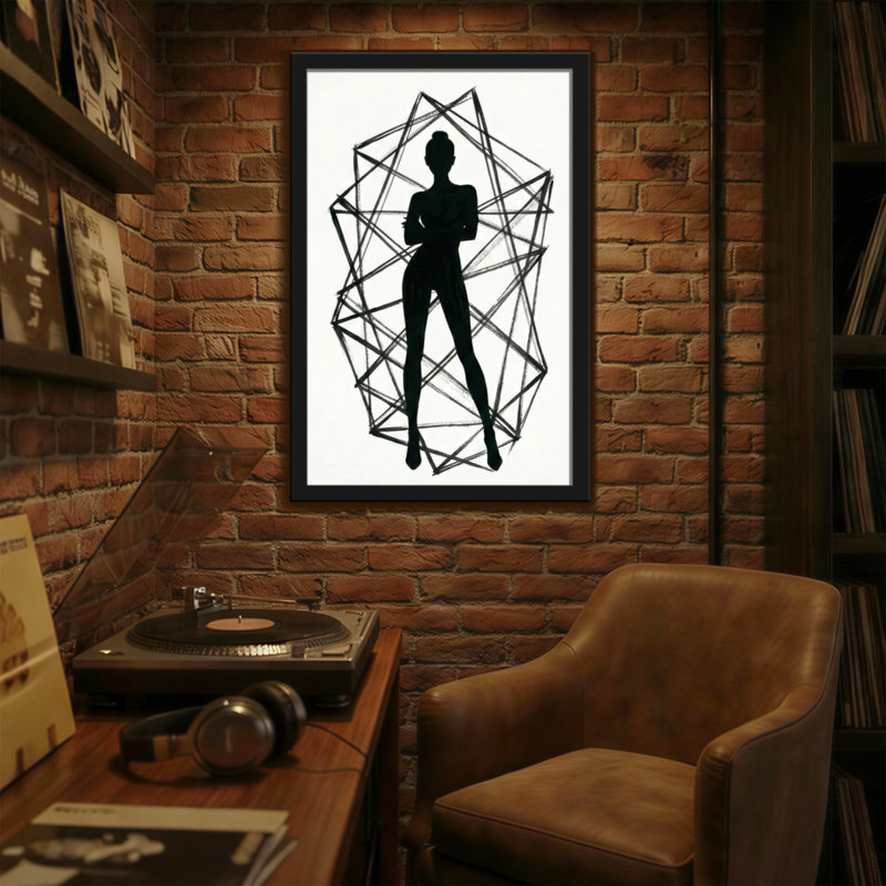 Silhouette abstraite, silhouette, lignes géométriques, art abstrait, H 18 po x l 12 po