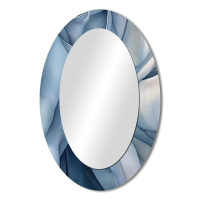 Essence Of Simplicity I - Abstract Oval Decorative Mirror On Metal