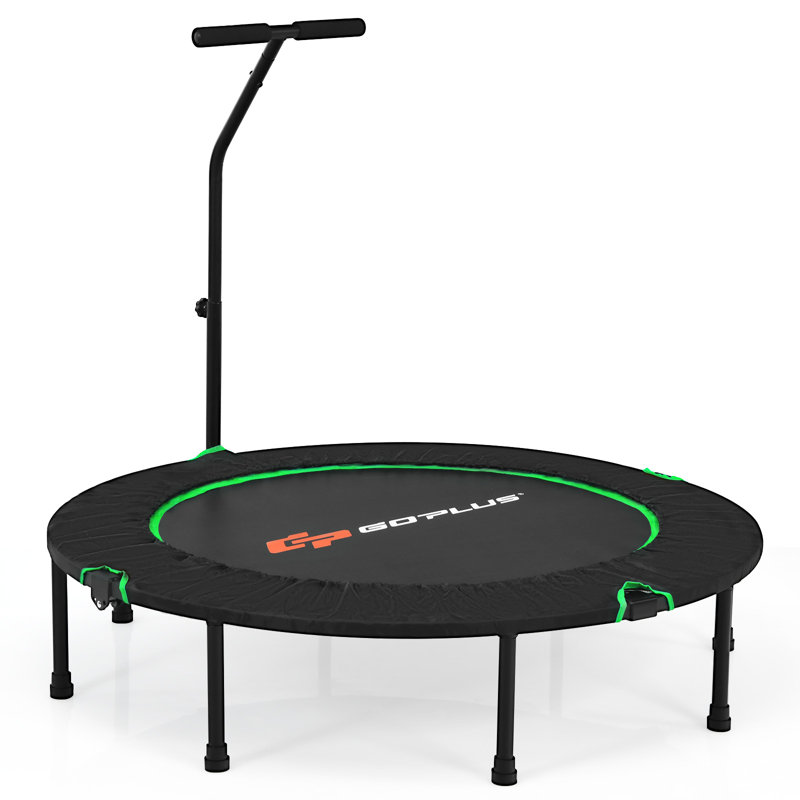 Costway 120cm Round Fitness Trampoline with Handlebar