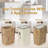 2.6 Gallon Boho Rattan Trash Can with Lid | Woven Wastebasket & Hamper 2-in-1, Press Top, for Bathroom/Kitchen/Living Room/Bedroom-110396706
