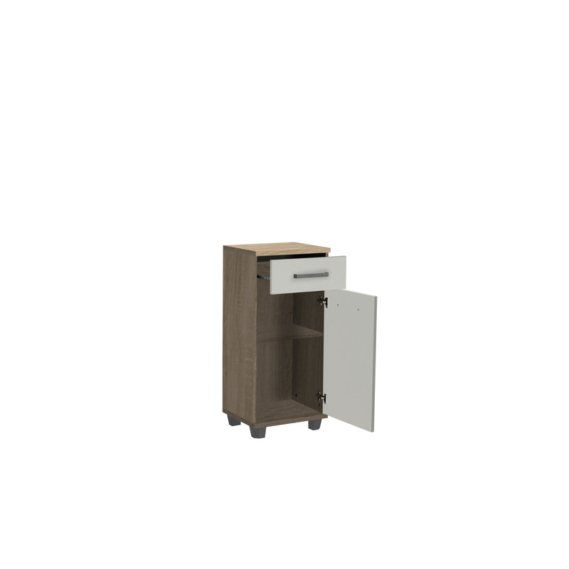 Aceituno Freestanding Bathroom Cabinet, Sonoma Oak/White Gloss