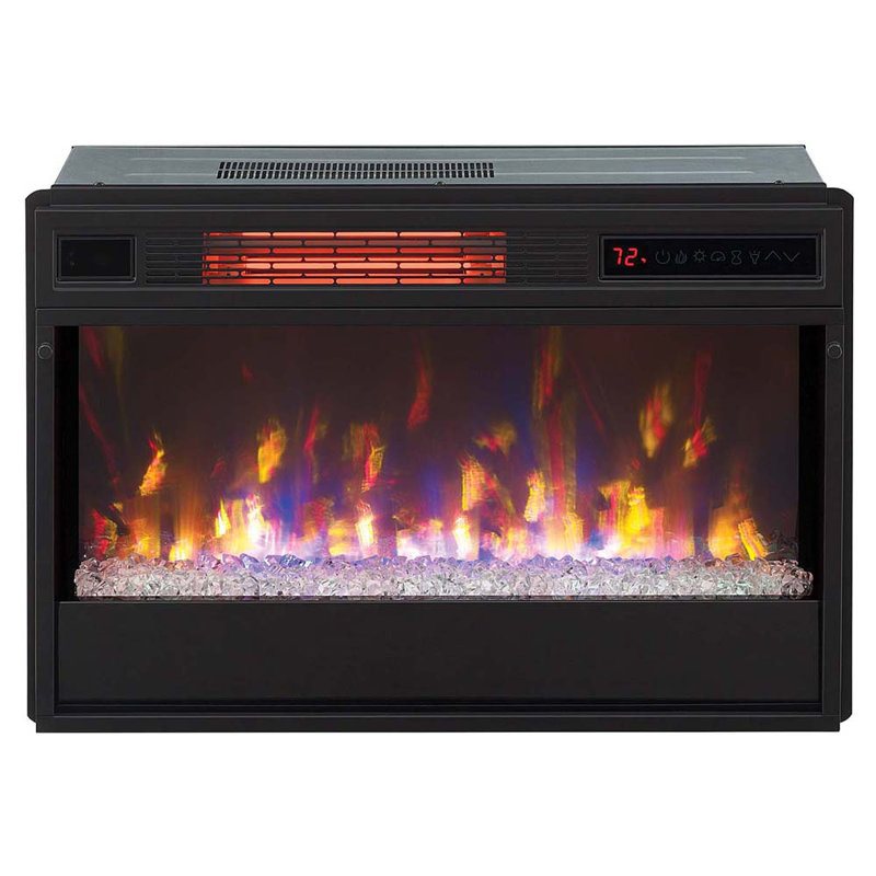 SpectraFire Plus Electric Fireplace Insert, 17.7" H x 27" W x 9.5" D, 3D SpectraFire Plus with Glass Ember Bed