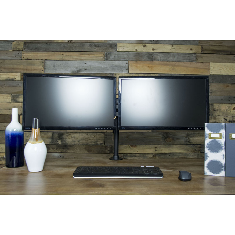Black Steel Dual VESA Monitor Wall Mount Bracket