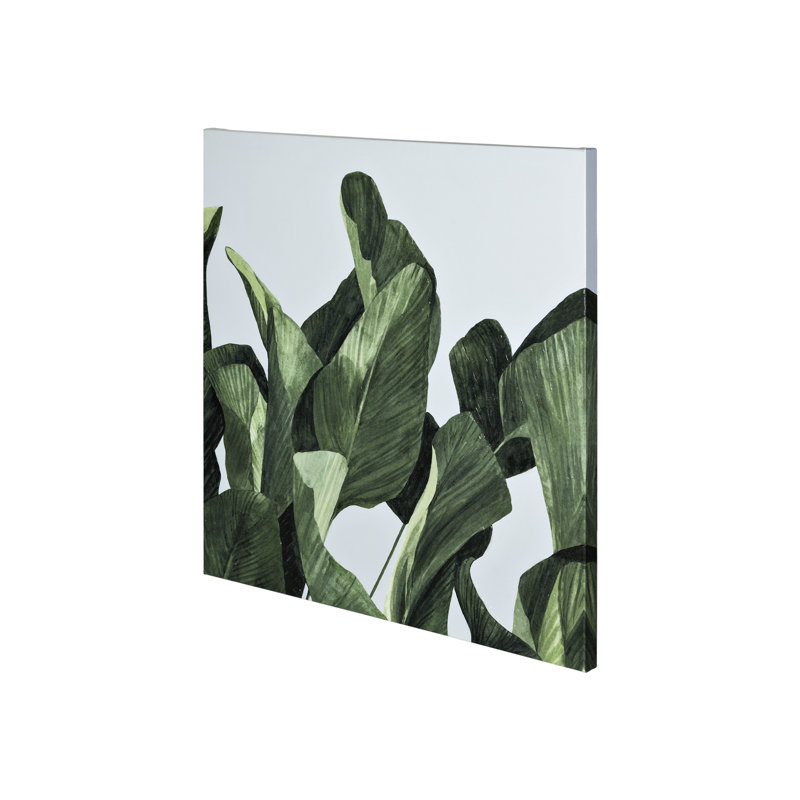 Celadon Palms II by Emma Scarvey a Hand Embelished Textured Canvas, 30" H x 30" W x 1.5" D