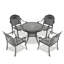 Ensemble de meubles de patio en aluminium coulé avec coussins 5 pièces Simple Fashion