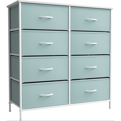 Sorbus Dresser with 8 Drawers with Steel Frame, Wood Top, and Fabric Bins