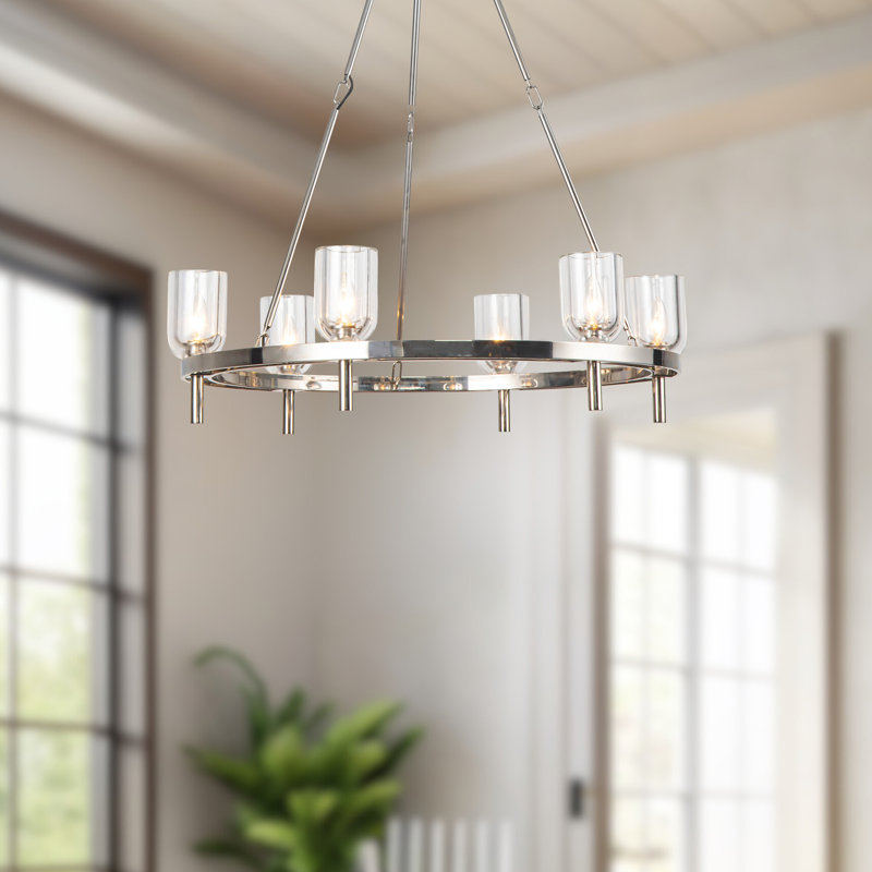 Lucian 6 - Light Chandelier, Polished Nickel